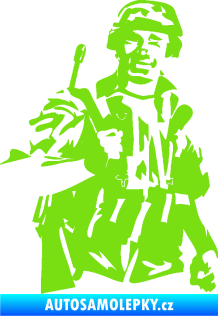 Samolepka Voják 014 pravá zelená kawasaki