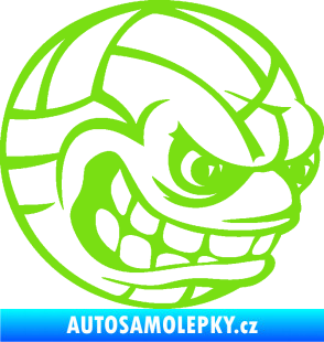 Samolepka Volejbalový míč 001 pravá s obličejem zelená kawasaki
