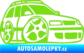 Samolepka VW Passat b6 karikatura pravá zelená kawasaki