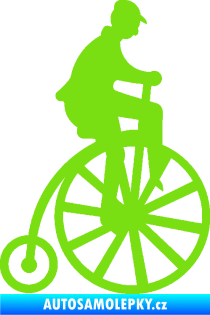 Samolepka Vysoké kolo 001 pravá retro zelená kawasaki