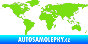 Samolepka World mapa světa zelená kawasaki