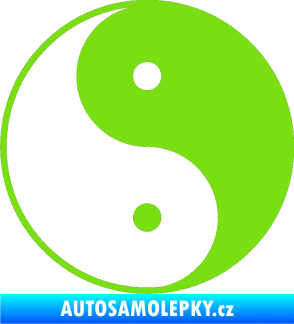 Samolepka Yin yang - logo JIN a JANG zelená kawasaki