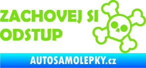 Samolepka Zachovej si odstup nápis zelená kawasaki