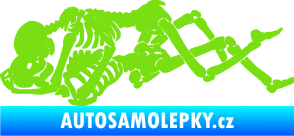 Samolepka Zamilované kostry 001 levá láska až za hrob zelená kawasaki
