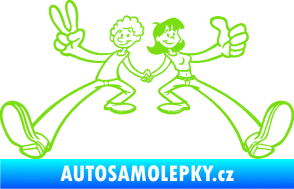 Samolepka Zamilovaný pár  zelená kawasaki