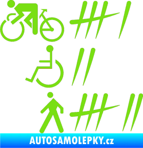 Samolepka Zářezy 001 levá zelená kawasaki