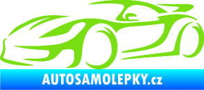 Samolepka Závodní auto 002 levá zelená kawasaki
