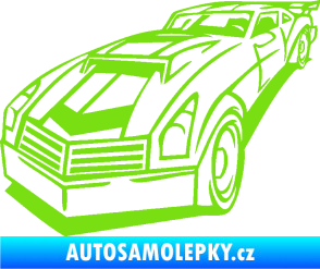 Samolepka Závodní auto 003 levá zelená kawasaki