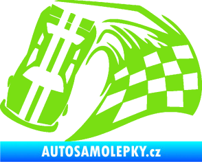 Samolepka Závodní auto 005 levá zelená kawasaki