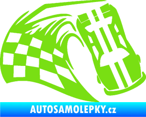 Samolepka Závodní auto 005 pravá zelená kawasaki