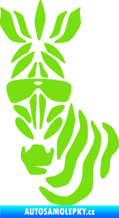 Samolepka Zebra 003 levá cool s brýlemi zelená kawasaki