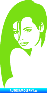 Samolepka Žena tvář 002 levá zelená kawasaki