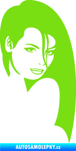 Samolepka Žena tvář 002 pravá zelená kawasaki