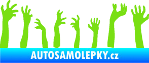 Samolepka Zombie 002 levá mrtví vylézají z hrobu zelená kawasaki