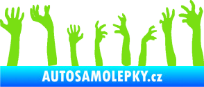 Samolepka Zombie 002 pravá mrtví vylézají z hrobu zelená kawasaki