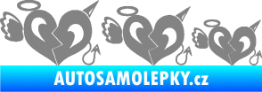 Samolepka Angel devil family 002 rodinka v autě šedá