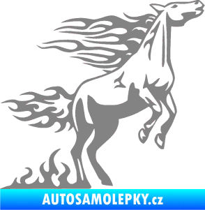 Samolepka Animal flames 001 pravá kůň šedá