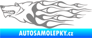 Samolepka Animal flames 017 levá vlk šedá