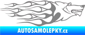 Samolepka Animal flames 017 pravá vlk šedá