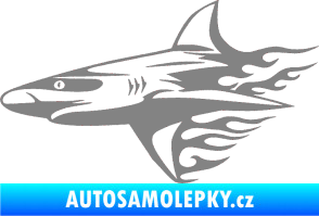 Samolepka Animal flames 031 levá žralok šedá