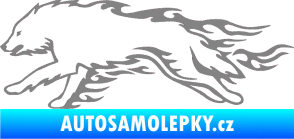 Samolepka Animal flames 032 levá vlk šedá