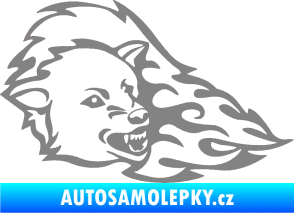 Samolepka Animal flames 036 pravá vlk šedá