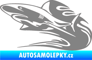 Samolepka Animal flames 037 levá žralok šedá