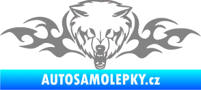 Samolepka Animal flames 038 levá  vlk šedá