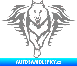 Samolepka Animal flames 039 levá  vlk šedá