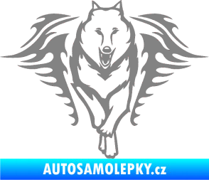 Samolepka Animal flames 039 pravá  vlk šedá