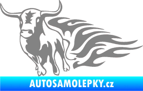 Samolepka Animal flames 057 levá býk šedá