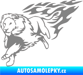 Samolepka Animal flames 087 levá lev šedá