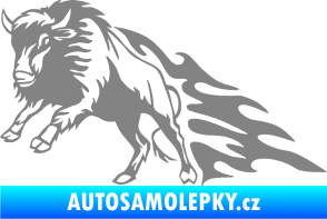 Samolepka Animal flames 089 levá býk šedá