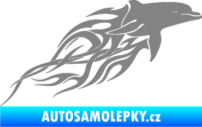 Samolepka Animal flames 102 pravá delfín šedá