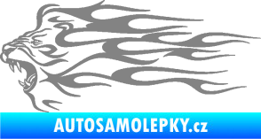 Samolepka Animal flames 103 levá lev šedá