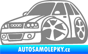Samolepka Audi A4 karikatura levá šedá