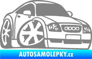 Samolepka Audi TT karikatura pravá šedá