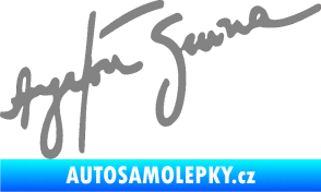 Samolepka Podpis Ayrton Senna šedá
