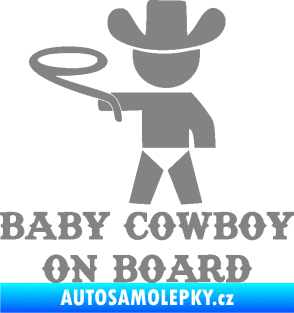 Samolepka Baby cowboy on board levá šedá