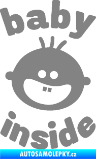 Samolepka Baby inside 002 levá dva zuby na palubě šedá