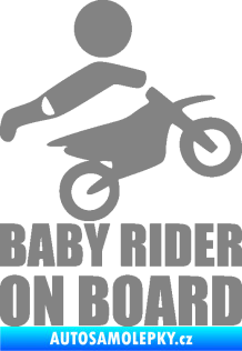 Samolepka Baby rider on board pravá šedá