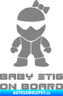 Samolepka Baby stig on board girl šedá