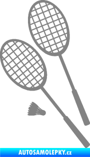 Samolepka Badminton rakety levá šedá