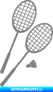 Samolepka Badminton rakety pravá šedá