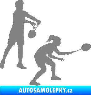 Samolepka Badminton team pravá šedá