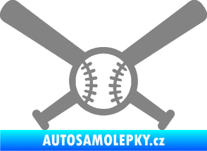 Samolepka Baseball míček a pálky šedá