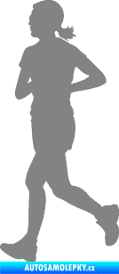 Samolepka Běžkyně 001 levá jogging šedá