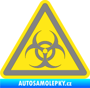 Samolepka Biohazard barevný trojúhelník šedá