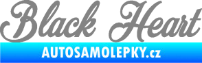 Samolepka Black Heart nápis šedá