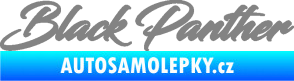 Samolepka Black panther nápis šedá